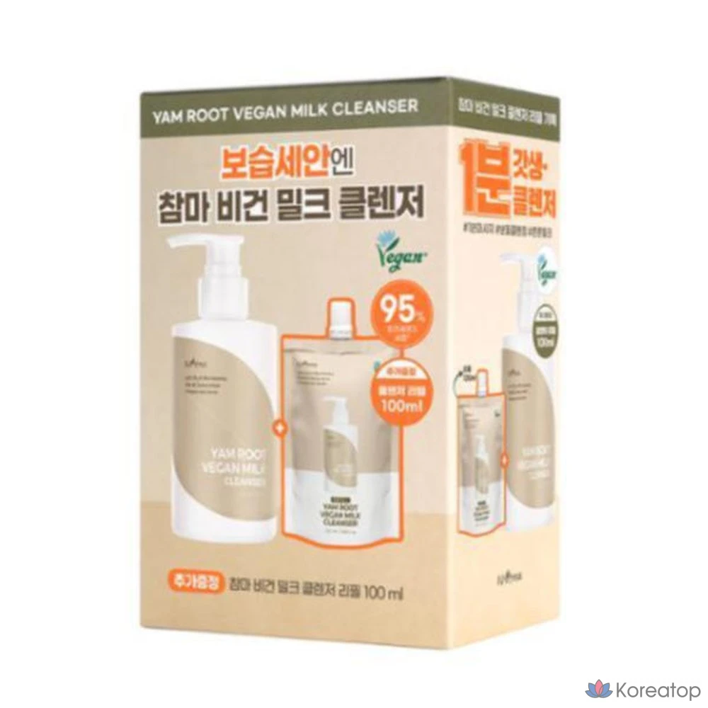 Очищающее средство IsNtree Yam Vegan Milk Cleanser, 220 мл + 100 мл, 1 шт.