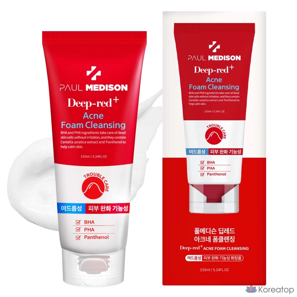 Пенка для умывания PAUL MEDISON Deep Red Acne Foam Cleansing, 155 мл, 1 шт.