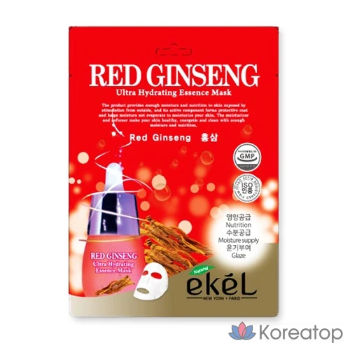 Тканевая маска для лица Ekel Ultra Hydrating Essence Mask Red Ginseng, 1 шт.