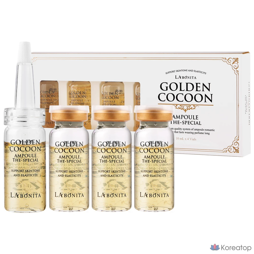 Labonita Golden Cocoon Ampoule The Special Golden Silkworm Silkworm Ampoule Moisture Nutrition Protein Silkworm Honey Glow Ampoule, 1 шт., 40 мл