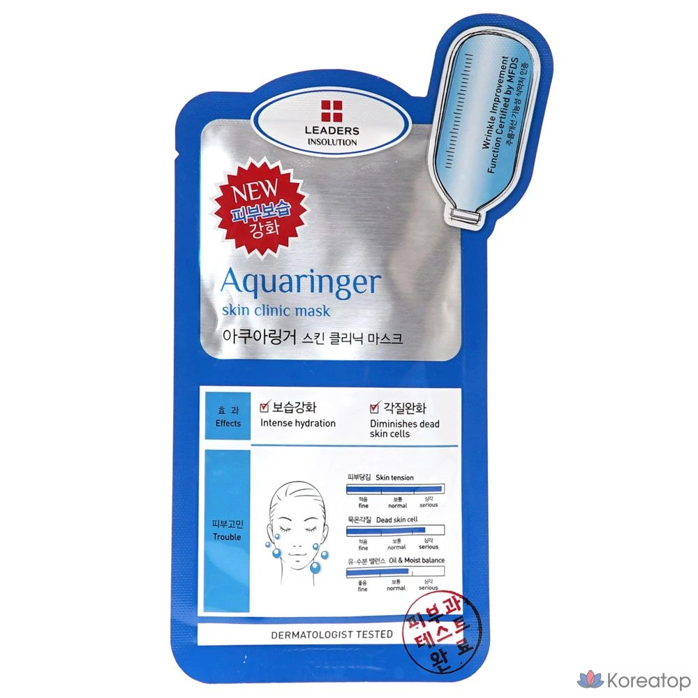Набор защитных масок для лица Leaders Face Sheet Pack Clinic Mask Aqua Ringer, 10 листов, jx2*7081Na, 2 шт.