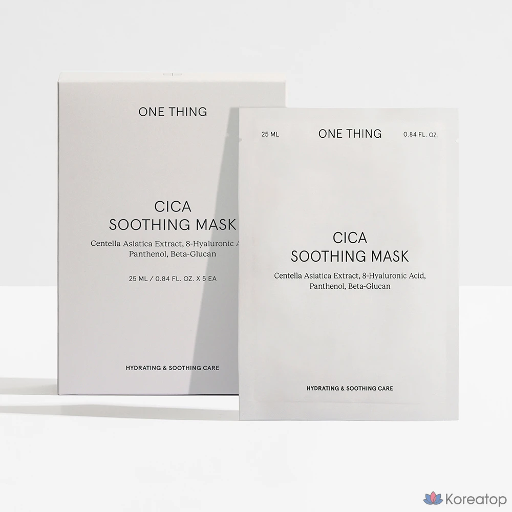 Успокаивающая маска для лица One Thing Cica, 5 листов (1 коробка)