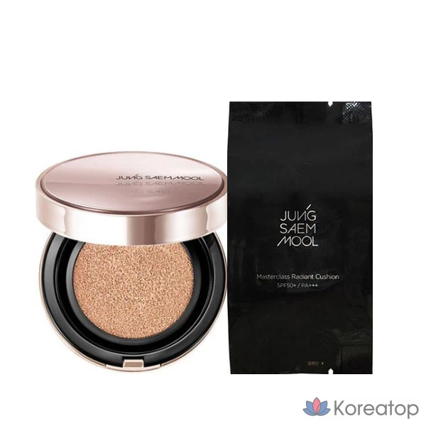 Тональный крем Jungsaemmool Masterclass Radiant Cushion (основной продукт + сменный блок), 1 шт., цвет ваниль.