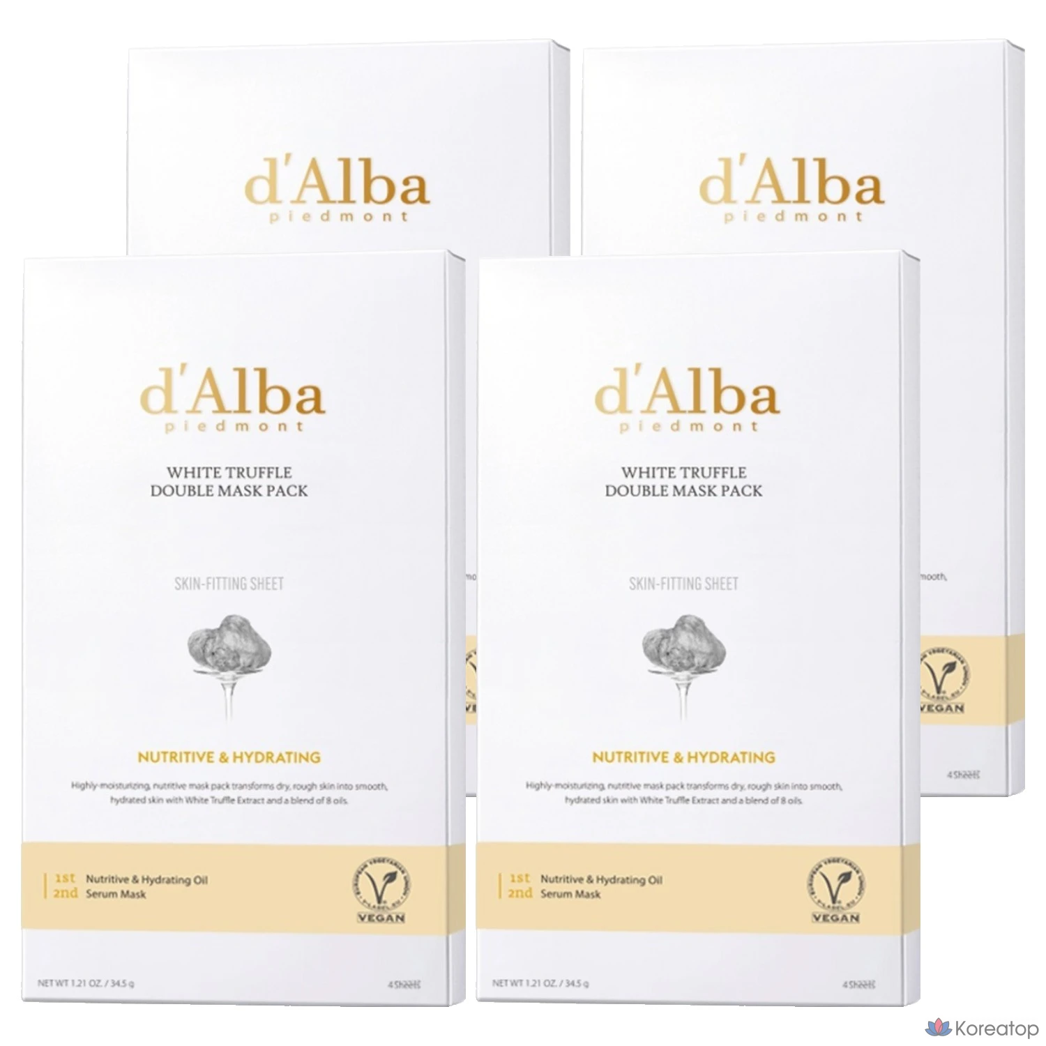 Тканевая маска для лица d'Alba White Truffle Double Nourishing Moisture Mask, 4 шт.