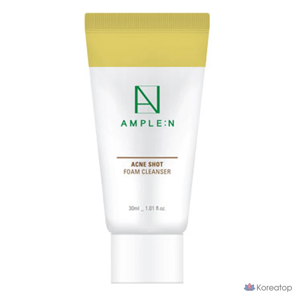Очищающая пенка AMPLE:N Acne Shot Cleansing Foam, 30 мл, 1 шт.
