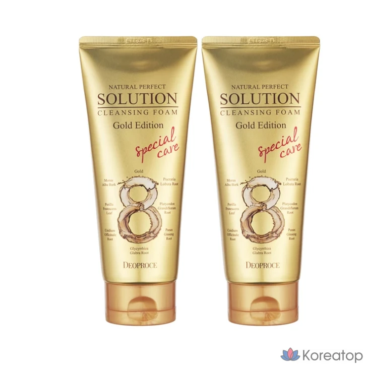 Очищающая пена Deoproce Perfect Solution Cleansing Foam Gold Edition, 340 г, 1 шт.