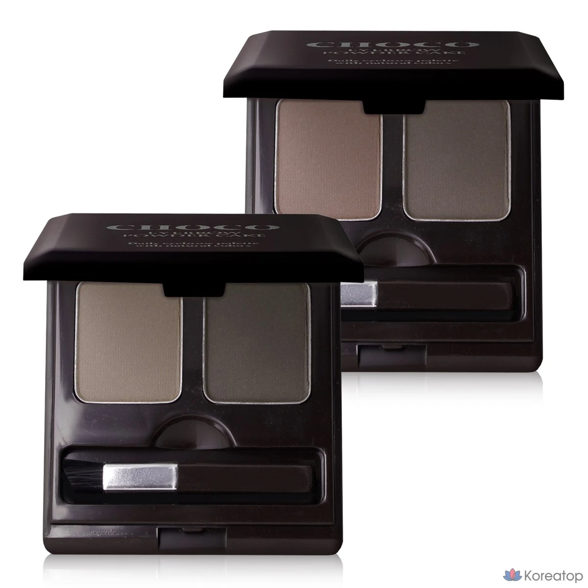 Пудровые тени для бровей Skinfood Choco Eyebrow Powder Cake, оттенок 1 Gray Khaki Black, 2.6 г, 1 шт.