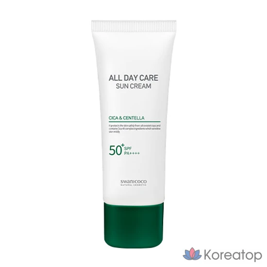 Swanicoco All Day Care Cica & Centella Sunscreen SPF50+ PA++++, 50 мл, 1 шт.