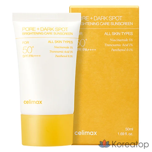 Celimax Осветляющий солнцезащитный крем Pore + Dark Spot Brightening Care Sunscreen SPF50, 50 мл