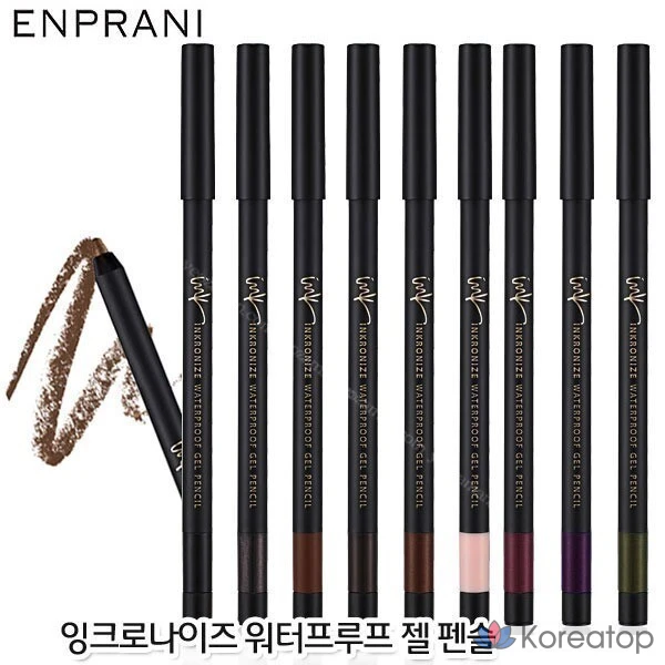Водостойкий гелевый карандаш для глаз Enprani Inkronize, цвет Coco Black, 1 шт., 01. Чернила черного цвета