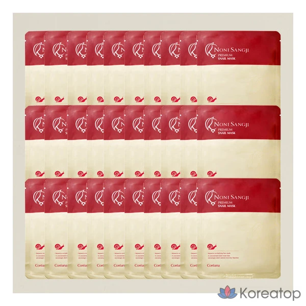 Тканевая маска для лица Coreana Noni Sangji Premium Snail Mask, 30 шт.