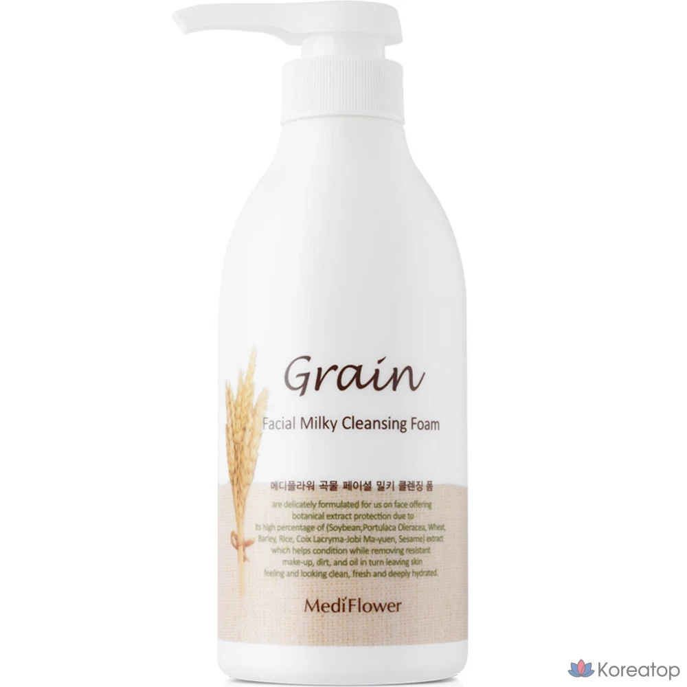 Очищающая пенка MediFlower Grain Facial Milky Cleansing Foam, 500 мл, 1 шт.