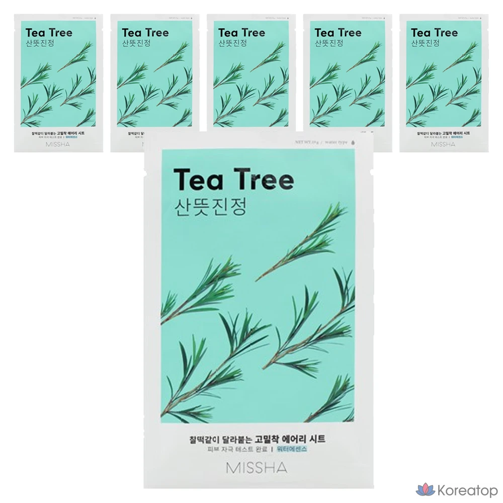 Тканевая маска для лица Missha Airy Fit Sheet Mask Tea Tree, 6 шт.