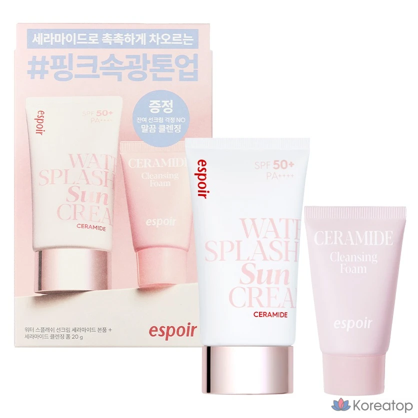 Набор для ухода Espoir Water Splash Sun Cream Ceramide SPF50+ PA++++ 2-piece Set, 1 шт.