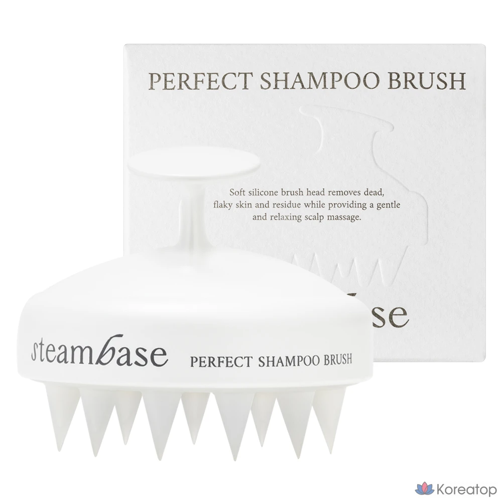 Мягкая силиконовая щетка для массажа кожи головы с паровой подставкой, 1 шт.