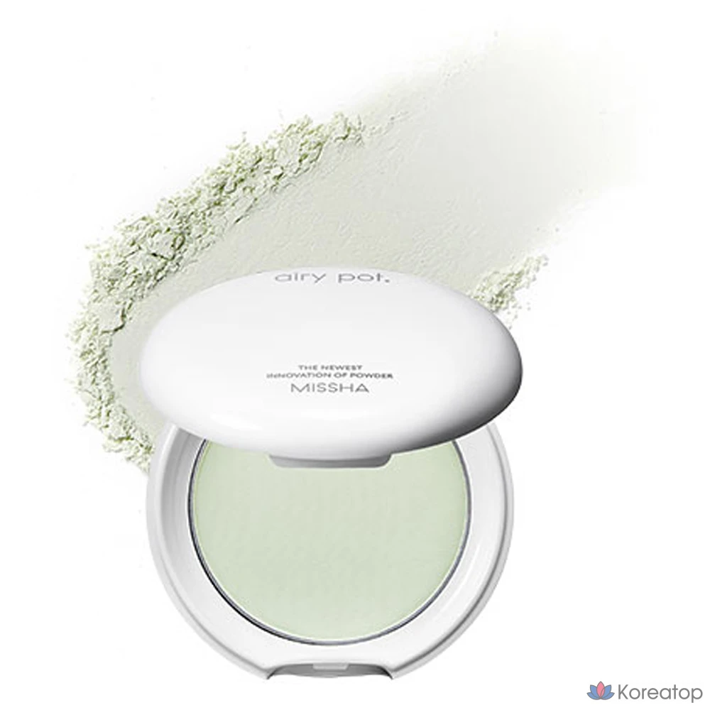 Компактная пудра Missha Airy Pot Pact, оттенок Mint, 5 г, 1 шт.
