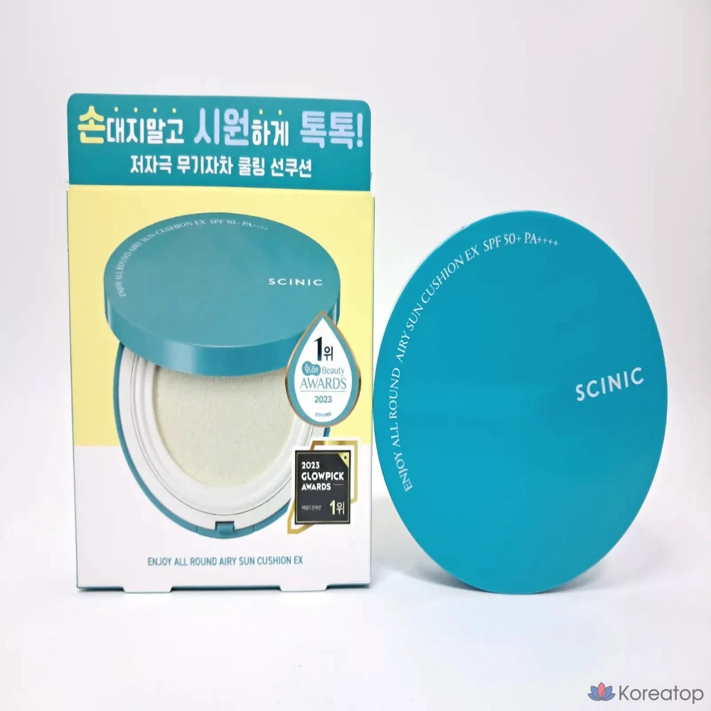 Солнцезащитный крем SCINIC Enjoy All-Round Airy Sun Cushion EX SPF50+ PA++++, 25 г, 1 шт.