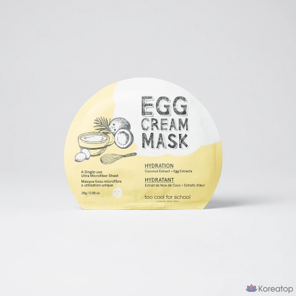 Школьная яично-кремовая маска Tukul Force School для увлажнения, 1 штука, 1 штука