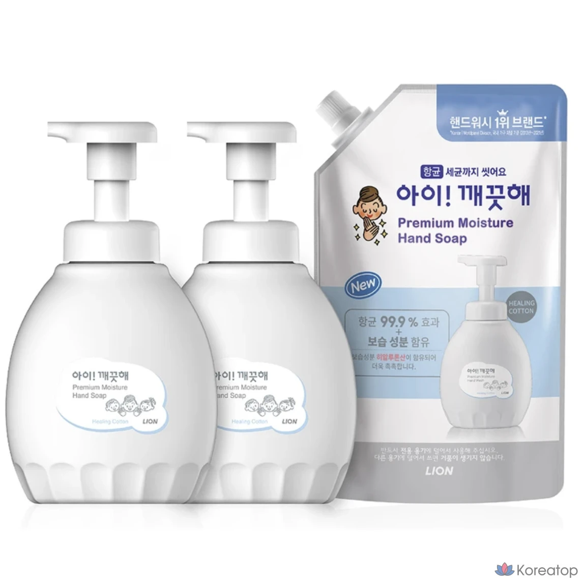 Жидкое мыло для рук Lion Ikkkeuthae Premium Moisture Handwash Healing Cotton, 1.5 л, 1 шт.