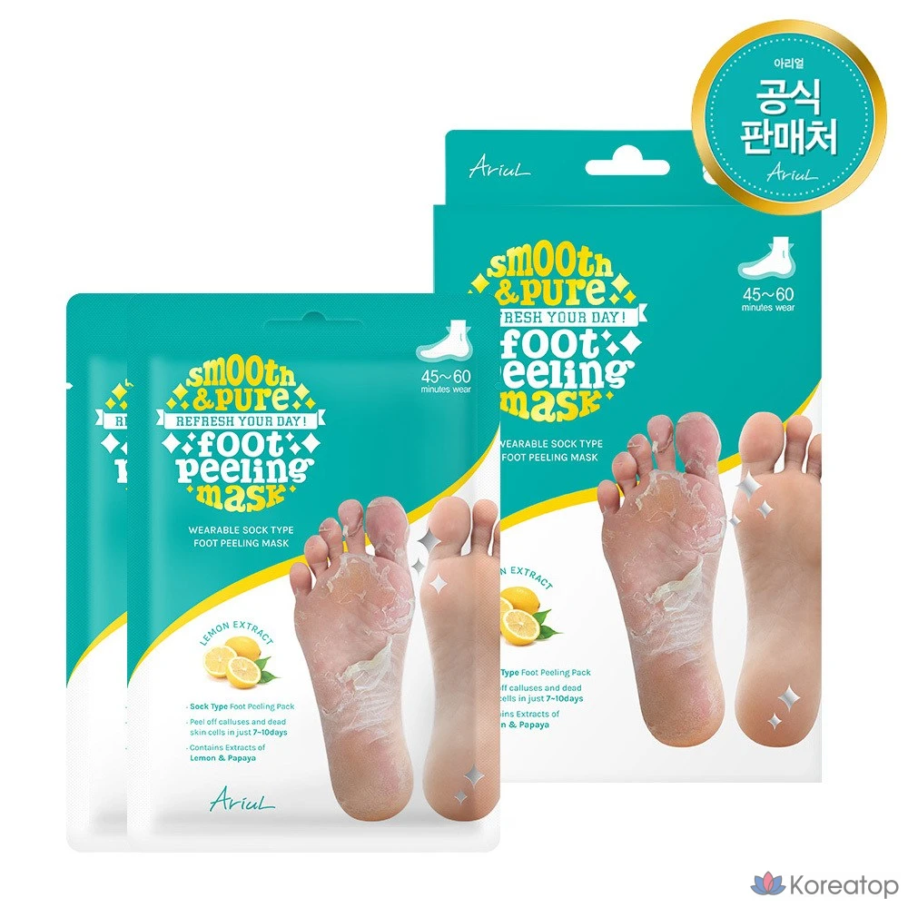 Отшелушивающая маска для ног Ariul Smooth & Pure, 2 шт., 2 листа, 1 упаковка, 34 г