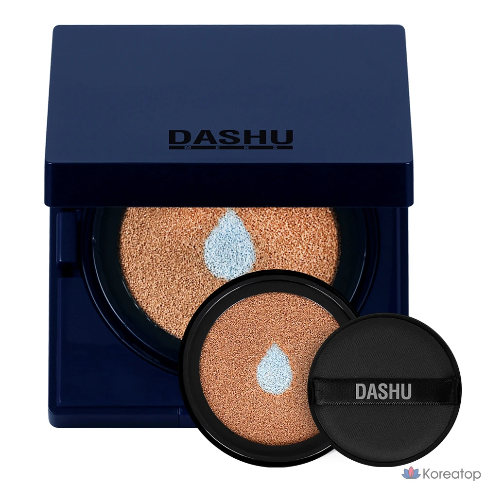 Набор DASHU Men's Aqua Matte BB Cushion Foundation 15 г + сменный блок 15 г, оттенок Deep Beige, 1 шт.