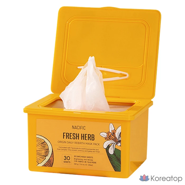 Набор из 30 масок для лица NACIFIC Fresh Herb Origin Daily Reversal Mask Pack, 1 упаковка.
