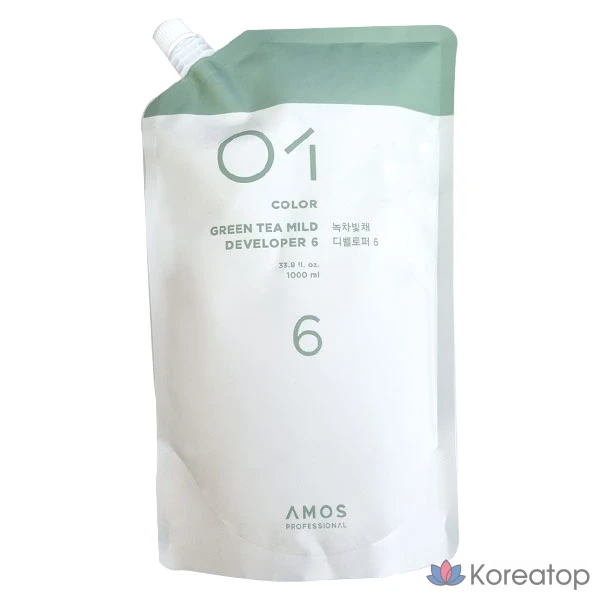 Краска для волос Amos Professional Green Tea Light Developer 6%, 1000 мл, 1 шт.