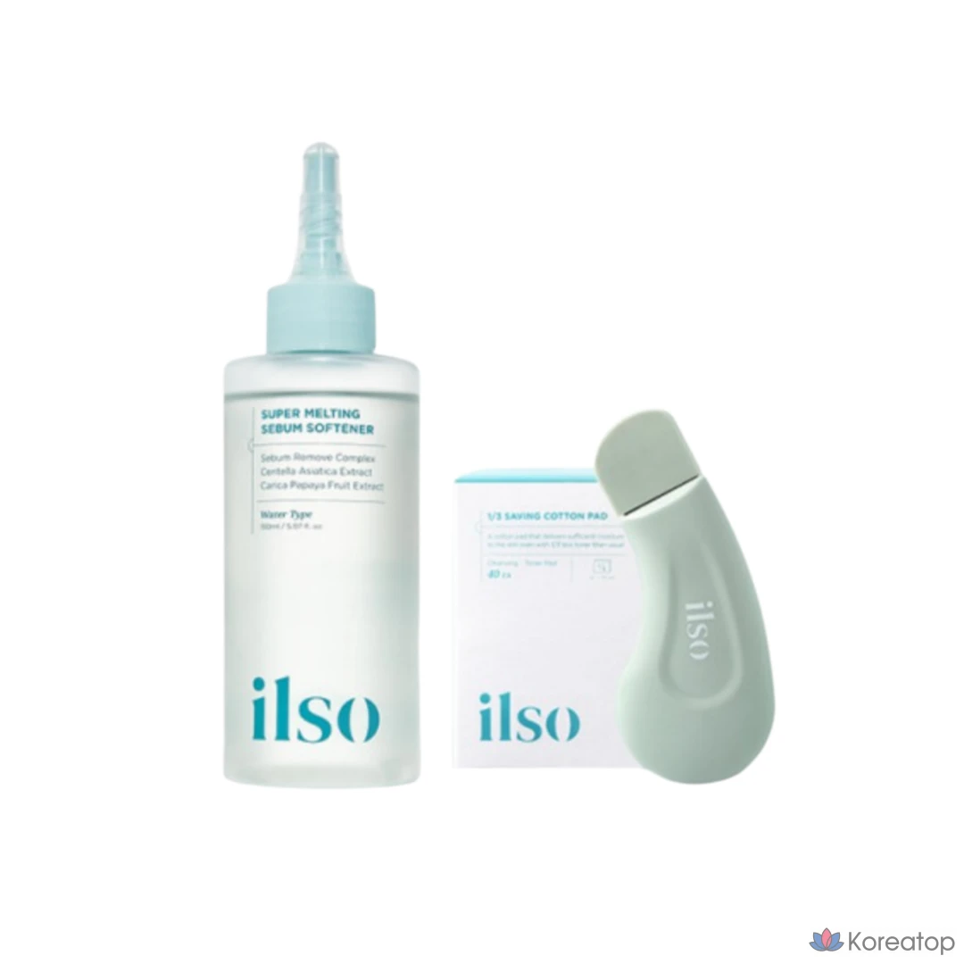 Набор для ухода Ilso Super Melting Sebum Softener 150ml + Cotton Pad 40pcs + Deep Clean Master (Blackhead Remover), 1 шт.