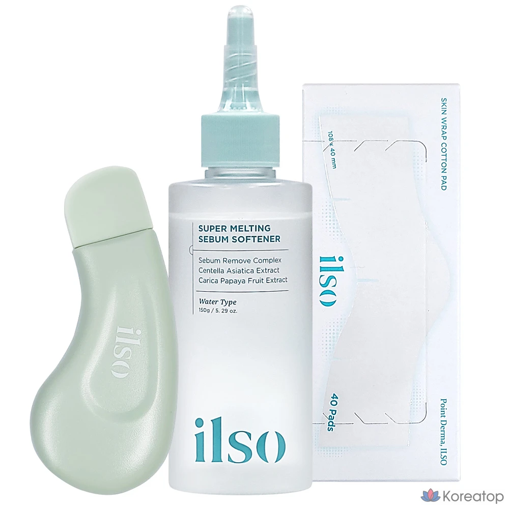 Смягчающее средство для кожи Ilso 150 мл, специальный набор для удаления черных точек (40 ватных дисков + средство для удаления черных точек), 1 шт.