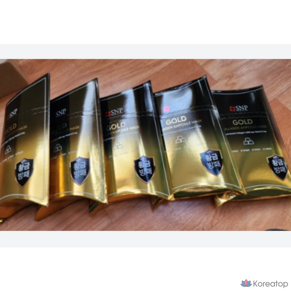 SNP Gold Коллагеновая ампульная маска для улучшения состояния носогубных складок, 10 штук, 3 штуки
