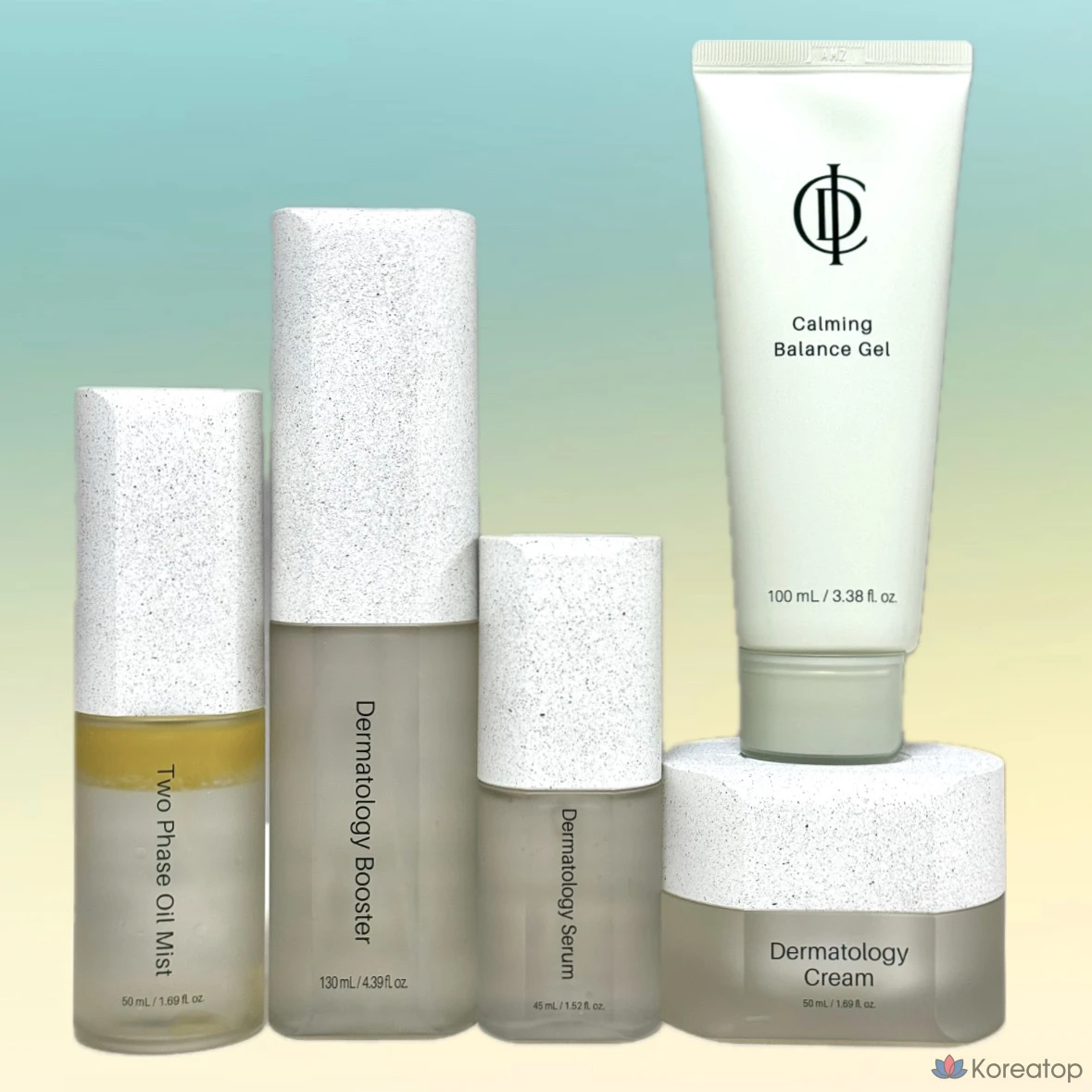 Базовый набор Incellderm из 5 предметов (бустер для дерматологического применения + сыворотка + активный крем + успокаивающий балансирующий гель + масляный спрей), 1 набор