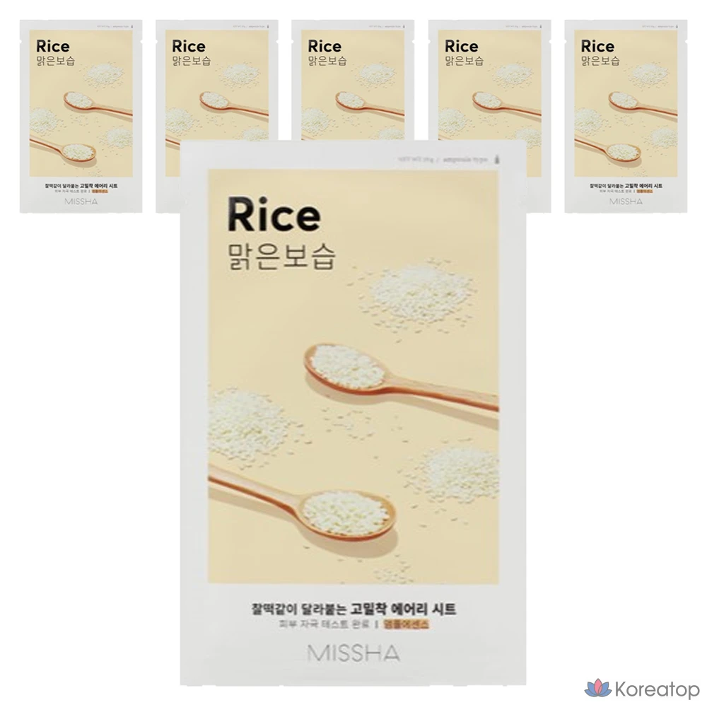Тканевая маска для лица Missha Airy Adhesive Sheet Mask Rice, 6 шт.