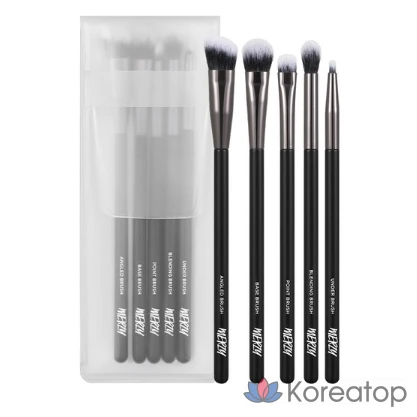 Набор кистей для макияжа глаз MERZY Eye Makeup Brush 5-piece Set, черный, 9 шт.