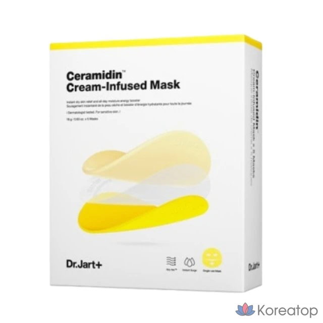 Тканевая маска для лица Dr. Jart+ Ceramidin Cream Infused Mask, 10 шт.