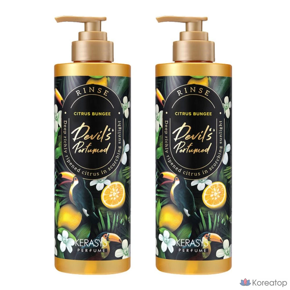 Освежитель воздуха Kerasis Devil's Perfume Rinse Citrus Bungee, 2 флакона по 500 мл, 1 шт., 500 мл