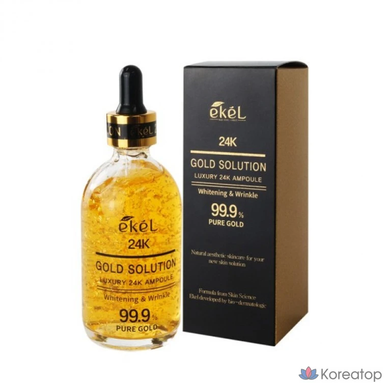 Ампульная сыворотка Ekel All Lady 24K Gold Solution Luxury Ampoule, 100 мл, 1 шт.