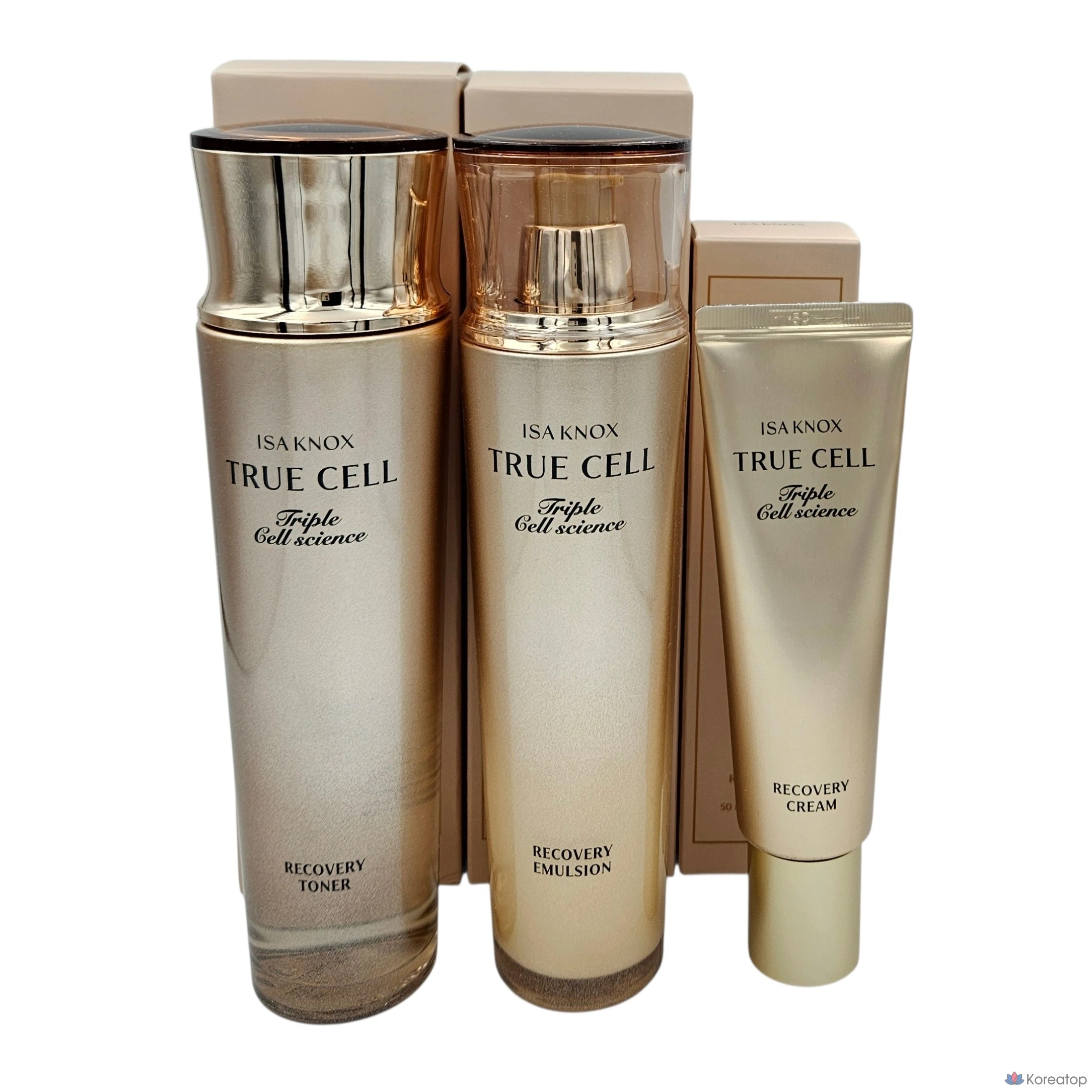 Набор Isa Knox Triple True Cell Recovery из 3 предметов: тоник, эмульсия и крем от Laha True Cell, 1 набор.