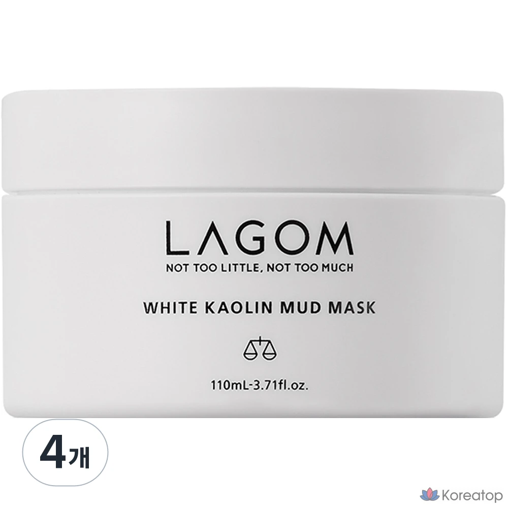 Глиняная маска LAGOM White Kaolin Mud Mask, 110 мл, 4 шт.
