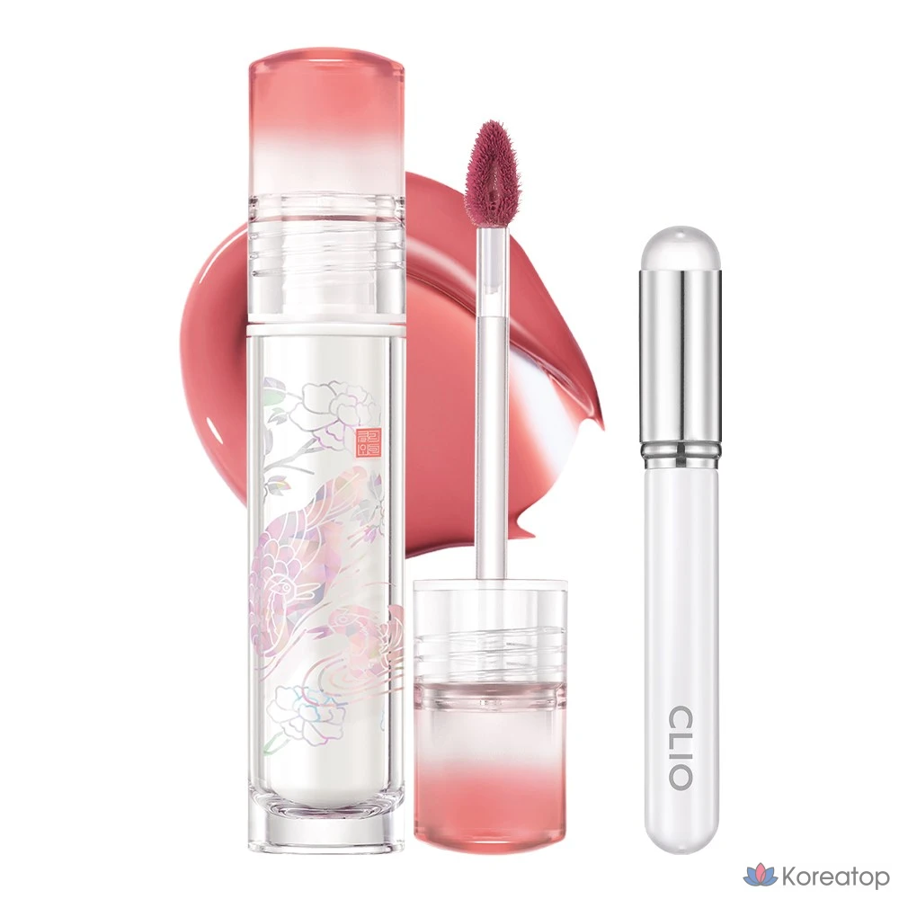 Тинт Clio Crystal Glam+кисточка для губ, 1 штука, 031 Glow Wonang Beige [Royal Edition]