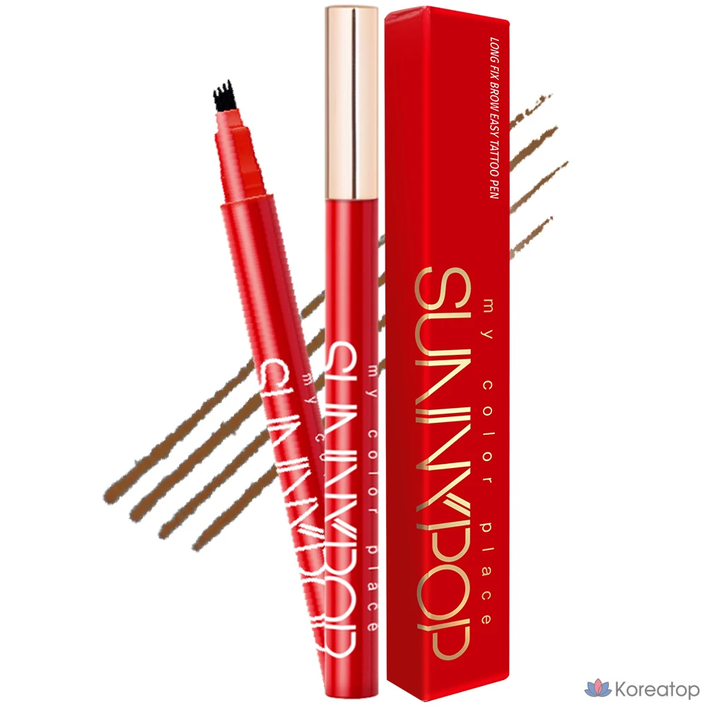 Карандаш для татуажа бровей, нестираемый, натуральный коричневый, 1 шт.