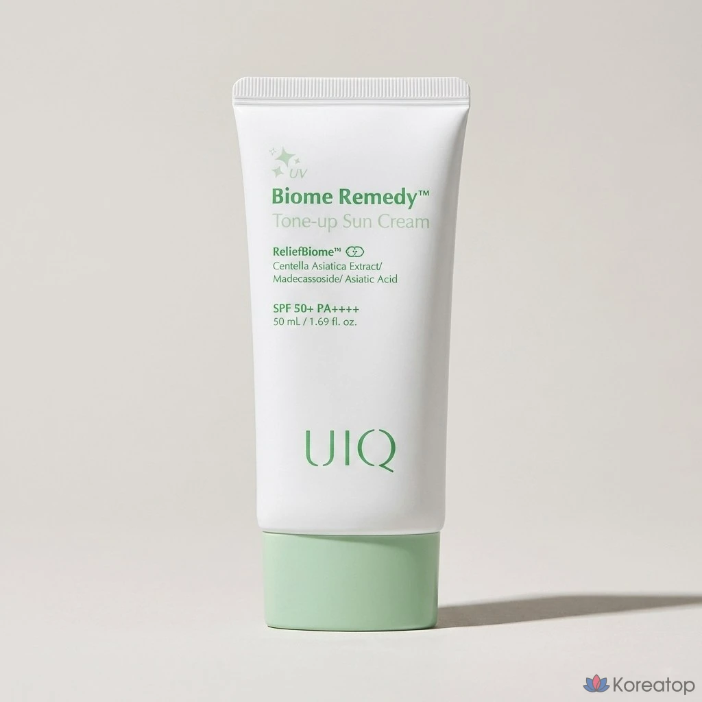Солнцезащитный крем UIQ Biome Remedy Tone Up Sun Cream Green Tone Up, 50 мл, 1 шт.