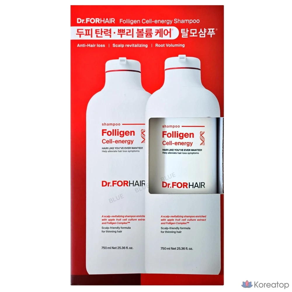 Шампунь Doctor For Hair Foligen Cell Energy 750 мл x 2 + 100 мл x 2, 1 шт.