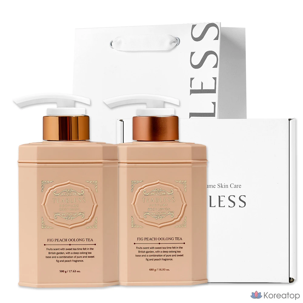 Набор для ухода TEABLESS Perfume Body Lotion + Body Wash + Gift Box Set Oolong Tea Fig Peach Oolong Tea Scent, 1 шт.