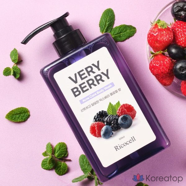 Гель для душа Ricocell Berry Berry с мягкой кислотностью для проблемной кожи, 500 мл