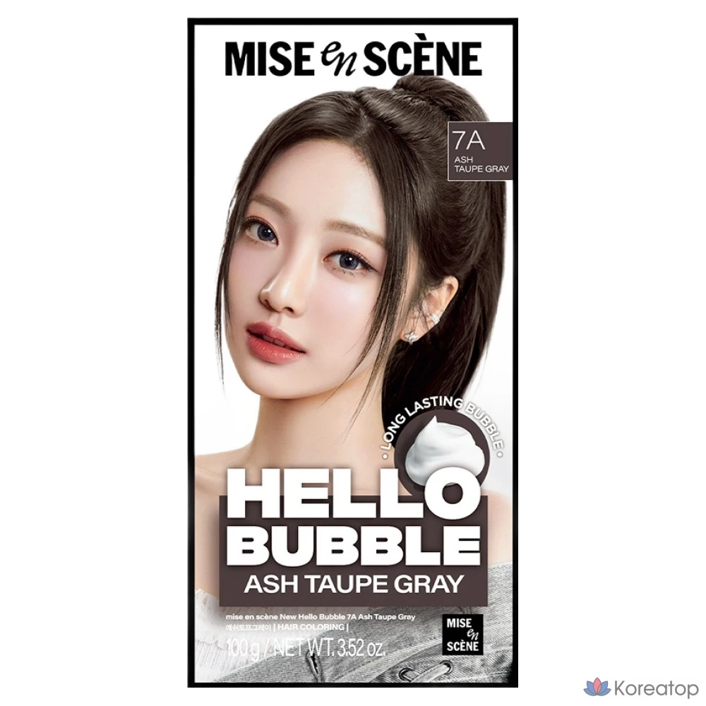 Краска для волос Mise en Scène Hello Bubble, 7A Ash Taupe Grey, 1 упаковка