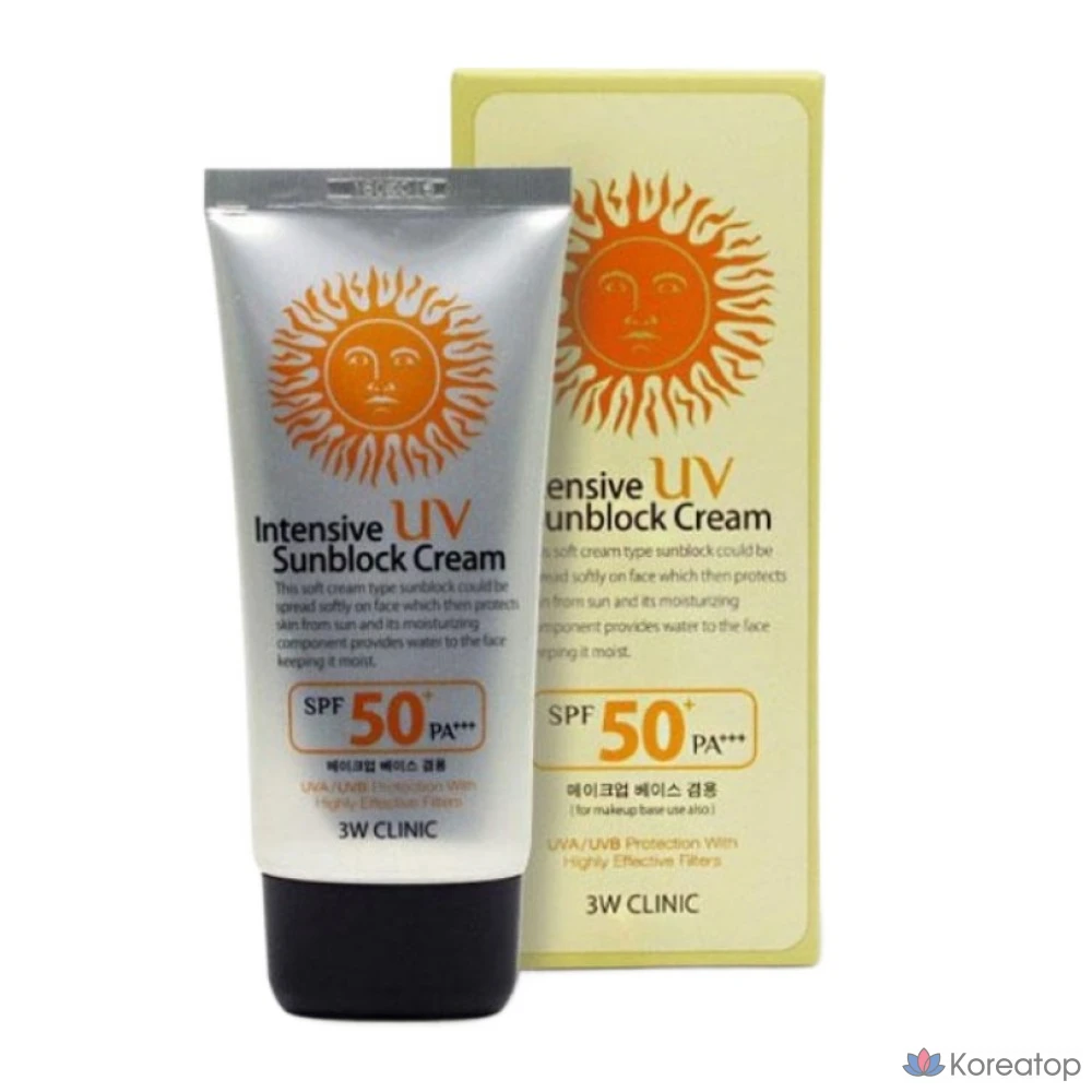 Солнцезащитный крем 3W Clinic Intensive UV Sunblock Cream, 70 мл, 1 шт.