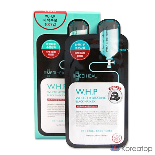 Увлажняющая отбеливающая маска для лица Mediheal WHP с углем и минеральными частицами, 1 упаковка, 1 шт.