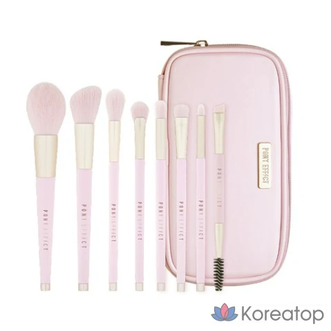Набор кистей для макияжа Pony Effect Pro Touch Brush, 8 предметов, чехол, 1 шт.
