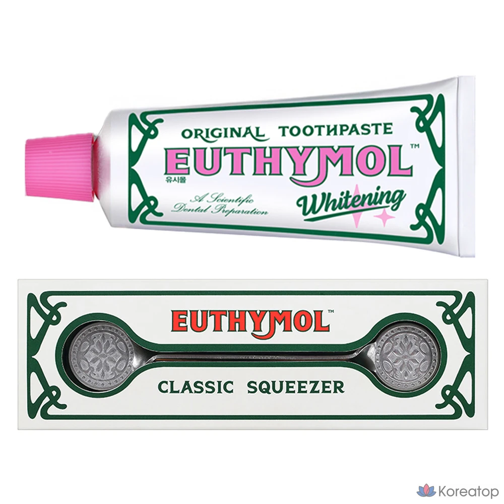 Зубная паста Euthymol Whitening, 106 г + классический сквизер Silver, 1 набор