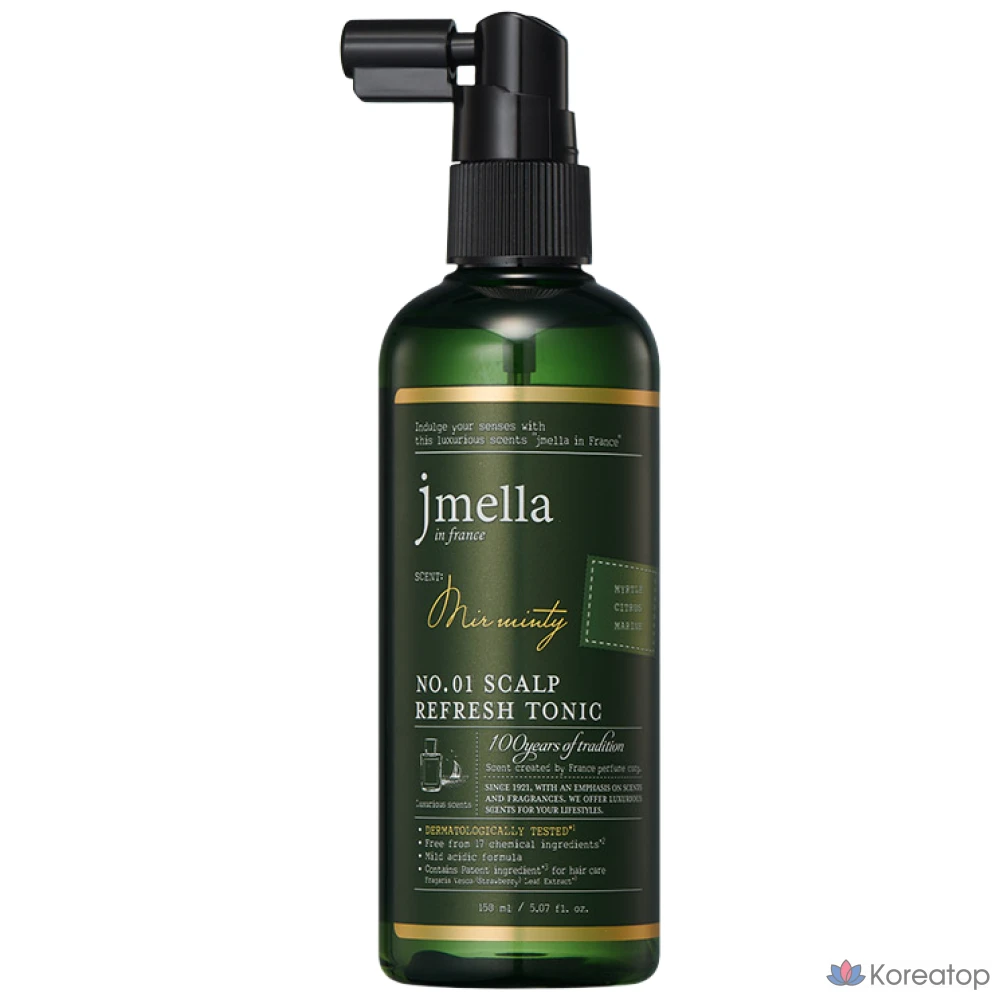 J.Mela Mir Minty Scalp Refresh Tonic 150 мл / Интенсивный уход за кожей головы при выпадении волос, уход за кожей головы, устранение неприятного запаха кожи головы